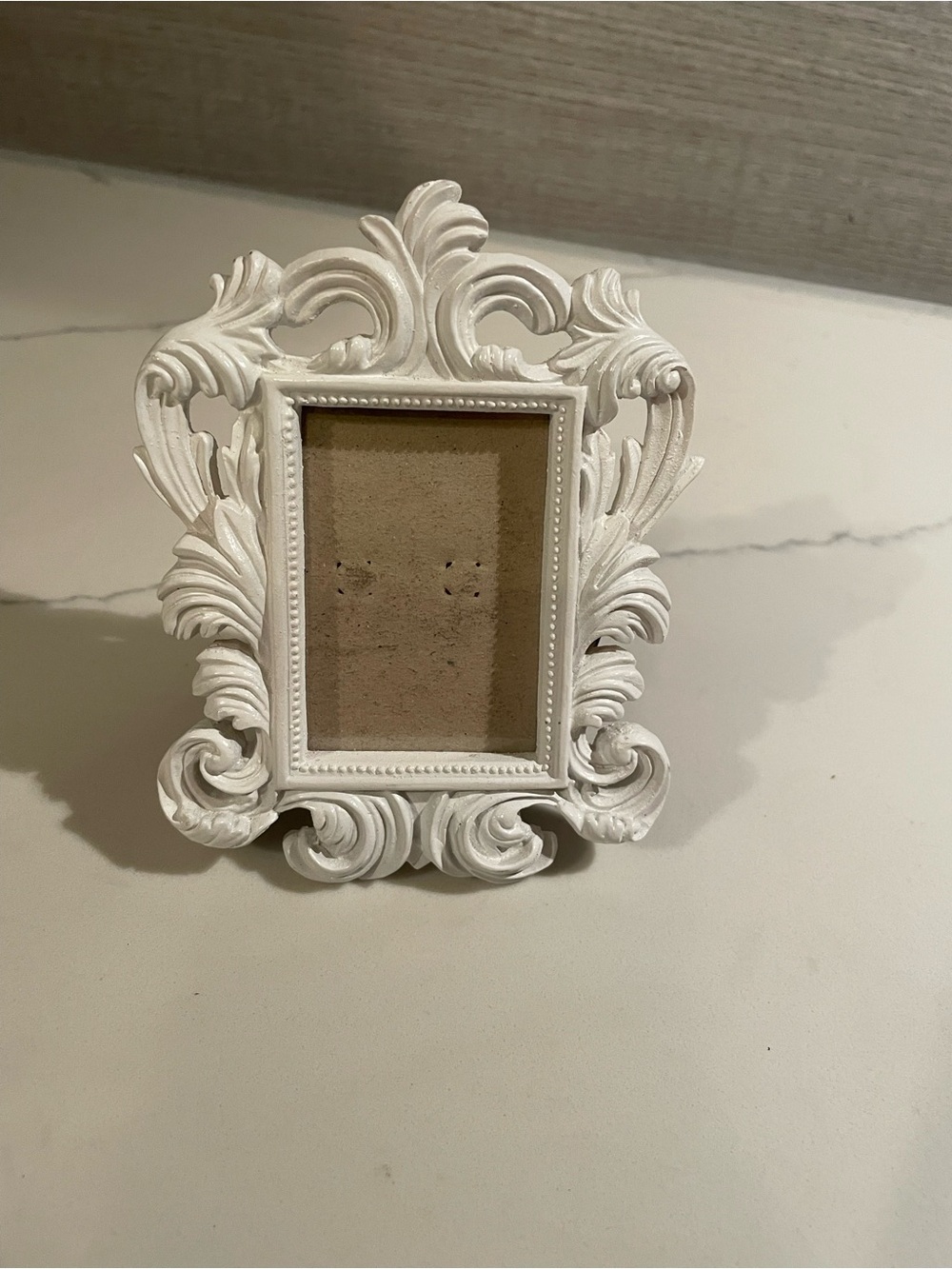 Ornate White Mini Decorative Photo Frame - Home Accents